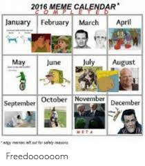 2016 Meme Calendar January February March April May June July August November December September October Freedoooooom Meme On Me Me