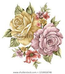 Floral Bouquet Design Garden Pink Peach Lavender Creamy Powder Pale Rose Wax Flower Anemone Eucalyptus Bra Digital Flowers Flower Art Painting Flower Drawing