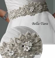 We love a little bling to glam up a simple dress and these darling sashes crafted up by christy of one handspun day pretty up wedding dresses and materials: Bridal Wedding Sashes Belts Ribbons Bella Tiara Com