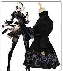 Celebration anime stok illustrasyonlar gorseller ve. Nier Automata Yorha 2b Cosplay Set Anime Female Costume Fancy Dress Costume Set Fantasy Halloween Girl Party Yorha2b Black Dress Game Costumes Aliexpress