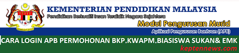 Portal rasmi kementerian pendidikan malaysia. Aplikasi Pengurusan Bantuan Cara Login Apb Permohonan Bkp Kwapm Biasiswa Sukan Emk Keptennews Com