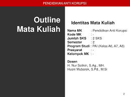 Silabus kurikulum 2013 sd kelas 1. Pendidikan Anti Korupsi Ppt Download