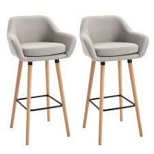 homcom linen upholstered set of 2 home