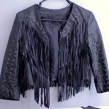 H M Fringe Festival Faux Leather Jacket Faux Leather Jackets Clothes Design Fashion