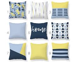 Blue Yellow Throw Pillow Cover Modern Mix And Match Pillow Etsy In 2020 Yellow Throw Pillows Yellow Throw Pillow Covers Pillows