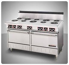 Cocinas eléctricas 4 fuegos + horno gn 1/1 med. Cocina Industrial Electrica 10 Placas Y 2 Hornos Garland Usa Mod Ss 684 Gastronomica