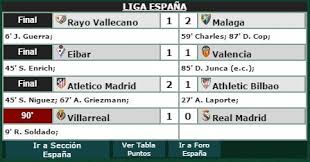 Copa de la liga profesional. Resultados De La Liga Espanola