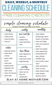 Cleaning Schedule Free Cleaning Checklist Cleaningschedule Slayathomemother Cleaninghacks Cleaning Schedule Cleaning Checklist House Cleaning Checklist