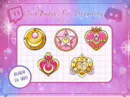 Sailor Moon Twitch Sub Badges Bit Badges Emote - Compact Collection Kawaii Streamer In 2021 Sailor Moon Custom Badges Twitch