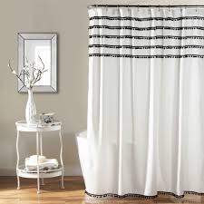 Lush Decor Aria Pom Pom Shower Curtain Pom Pom Shower Curtain Bohemian Shower Curtain Stylish Bathroom