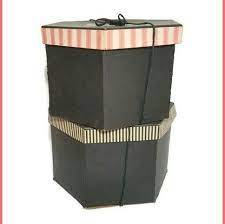 Art Deco Hat Boxes Hexagon Six Sided Black Pink White Vintage Etsy Art Deco Hats Vintage Photo Props Art Deco