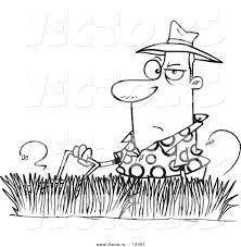 800 x 800 jpeg 56 кб. Vector Of A Cartoon Man Mowing Tall Grass Outlined Coloring Page Drawing By Toonaday 16431