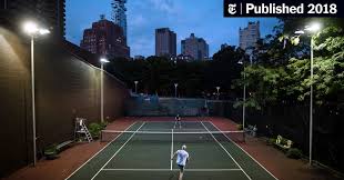 The new hudson river park downtown has three tennis courts, and they're free: The Courts Of New York City The New York Times
