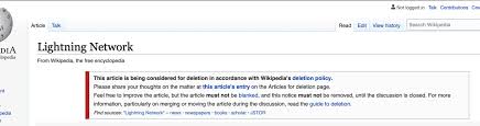 Maybe you would like to learn more about one of these? Lightning Network Wiki Page Faces Removal For Lack Of Notability Cryptoworld World Club
