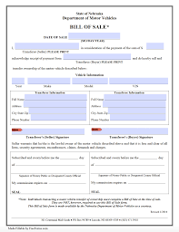 Nebraska bill of sale requirements. Free Nebraska Motor Vehicle Dmv Bill Of Sale Form Pdf