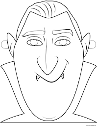Let kids color them in however they'd like and cut them out. Dracula Mask Outline Halloween Coloring Pages Printable