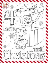 4 Days Till Christmas Elf On The Shelf Coloring Sheet Elf On The Shelf Coloring Pages Elf
