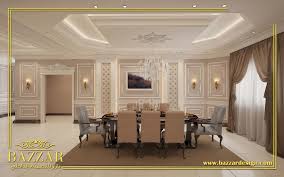 غرفة طعام نيو كلاسيك تم طلاء الجدران باللون الابيض لمزيد من النقاء والاتساع كما تم كسوة الكراسى بالقماش البيج الانيق كما تم اس Home Decor Interior Design Decor