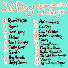 We set our students a challenge of creating a piece of artwork starting . 20 Day Cartoon Drawing Challenge Drawing Challenge Disney Drawing Challenge Cartoon Drawings