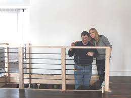 All you will need is fabric in your favourite shade that can be pinned. Stair Project Update Diy Stairs Diy Stair Railing Loft Railing