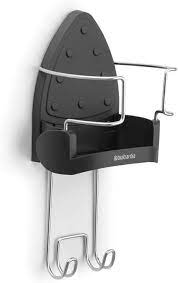 This brabantia iron store is suitable for all steam irons and is made from a heat resistant metal so it can be used when the iron is still warm. Amazon Com Brabantia Wall Mounted Iron Rest And Hanging Ironing Board Holder Cool Gray 385742 Black Home Kitchen
