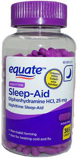 Equate Nighttime Sleep Aid Caplets 25 Mg 365 Count Walmart Com Walmart Com