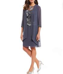 Le Bos 2 Piece Embroidered Sequin Floral Bodice Jacket Dress Jacket Dress Mother Of Groom Dresses Mob Dresses