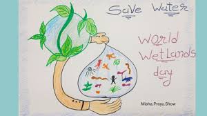 World water day celebrates water and raises awareness of the 2.2 billion people living without access to safe water. World Wetlands Day 2021 Poster Drawing Wetlands And Water Drawing Save Water Drawing Easy Youtube