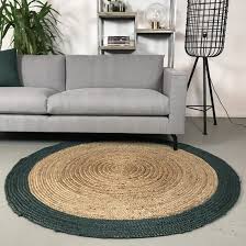 rond vloerkleed jute naturel donkergroen 120 cm s 120 o s vloerkleed jute ronde vloerkleden vloerkleed