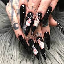 1 643 Likes 81 Comments Breanna Robak Nailsbybreee On Instagram Mcr Mcrnails Goth Nails Band Nails Really Cute Nails