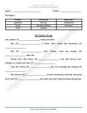 Melalui kurikulum ini, pembelajaran bahasa melayu lebih menekankan penyataan standard kandungan (sk) dan standard pembelajaran (sp) yang perlu diketahui dan. E Karangan Isi Tempat Kosong Tahap 1 Pdf Karangan Isi Tempat Kosong Tahap 1 Https Www Facebook Com Sharebm Nama Tarikh Karangan 1 Makan Gembira Putih Course Hero