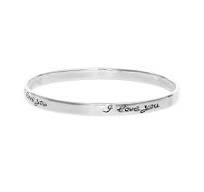 I Love You Slip-on Bangle Bracelet, 7.5'' bangle bracelet in 925 in  Sterling Silver