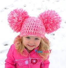 Pom Pom Hat Baby Girl Hat Toddler Hats Big Pom Poms By Yumbaby Pom Poms Hat Baby Toddler Girl Clothes Pink Fl Baby Hats Knitting Crochet Crochet Baby