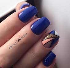 Uñas decoradas en color azul marino. Decoracion De Unas Para Vestido Azul Rey Unas Decoradas