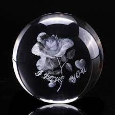 3d Rose Crystal Ball I Love You