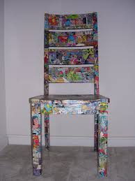 Comic Book Modge Podge Chair I Am So Making This For Stevie I D Do My Own Spin And Maybe Make A Chair Or Tab Painted Furniture Funky Furniture Diy Furniture