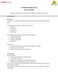 All drivers available for download have been scanned by antivirus program. Umc Series Driver Readme 2019 04 02 Pdf Device Driver Microsoft Windows