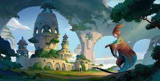 Birdy City Li Moly Concept Art Digital Village Concept Art Game Background Art
