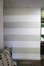 Grey and white striped bedroom. Diy Striped Accent Wall With Gray White Stripes Lolly Jane