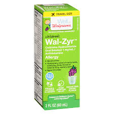 walgreens wal zyr childrens sugar free dye free grape