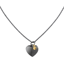 Men's 6 mm black plated figaro chain necklace &. Movado Movado Heart Collection Black Necklace
