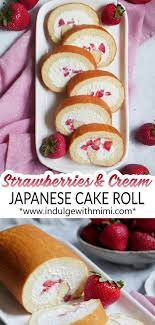 Fresh Strawberry And Cream Japanese Cake Roll Recipe Cake Roll Japanese Cake Strawberry Roll Cake