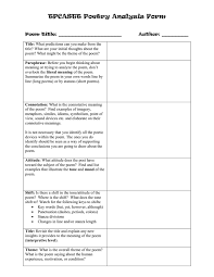 Most poems contain stanzas between three and ten lines long. Tpcastt Poetry Analysis Form