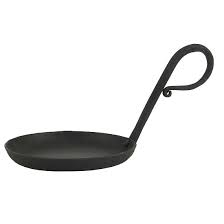 Taper candle holder pan with handle metal craft supply farmhouse primitive country rustic decor accent piece table decor color black. Metal Black Candle Holder For Pillar Candle With Oblong Handle Ib Laursen