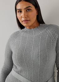 West Mid Grey Melange Cable Stitch Dress