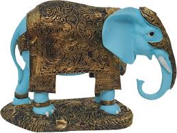 Made to bring elegance and a touch of pristine luck to any home interior. Fabzone Elephant Statue Vastu Decorative Wild Animal Figurine Home Interior Decor Item Feng Shui Table Idol Handicraft Pet Animal Figure Antique Gift Item Decorative Showpiece 23 Cm Polyresin Blue Gold Buy