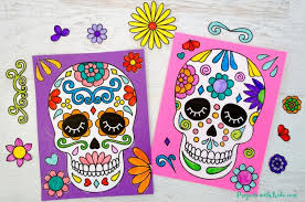 Coloring pages & books adults / graphics. Easy Paper Sugar Skull Craft Projects With Kids