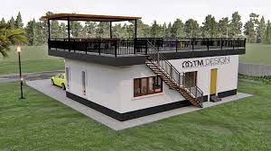 แบบบ านโมเด ร นม ดาดฟ า 2 ห องนอน 2 ห องน ำ พ นท ต วบ าน 106 ตารางเมตร ด ไอเด ยบ าน แบบบ านโมเด ร น บ านโมเด ร น ห องนอน