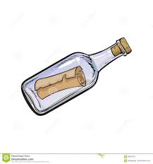 Message Letter Scroll In Transparent Glass Bottle Stock Vector Image 99231979 Bottle Drawing Bottle Tattoo Bottle