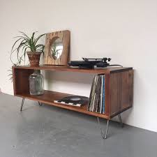 Stanton Record Player Stand Lp Vinyl Storage Cabinet Console Coffee Table On Mid Century Hairpin Legs By Furniture Mid Century Coffee Table Vinyl Storage